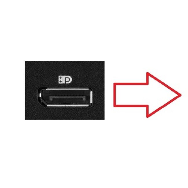 InLine DisplayPort adapter | haaks naar rechts (kort) | DP1.4 (8K 60Hz) | HBR3 | aluminium