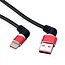 USB-C - USB-A kabel | 360° roteerbaar | USB2.0 | QC 18W | rood/zwart | 1 meter