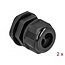 Kabelwartel voor 2 ronde kabels | PG16 | 2x 6,7 mm | IP68 | zwart | 2 stuks