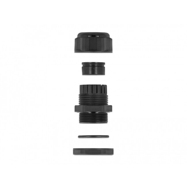 Kabelwartel voor 2 ronde kabels | PG16 | 2x 6,7 mm | IP68 | zwart | 2 stuks