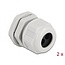 Kabelwartel voor 2 ronde kabels | PG16 | 2x 6,7 mm | IP68 | grijs | 2 stuks