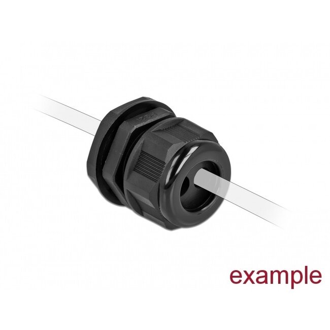 Kabelwartel voor 2 ronde kabels | PG21 | 2x 8 mm | IP68 | zwart | 2 stuks