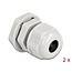 Kabelwartel voor 3 ronde kabels | PG9 | 3x 3 mm | IP68 | grijs | 2 stuks