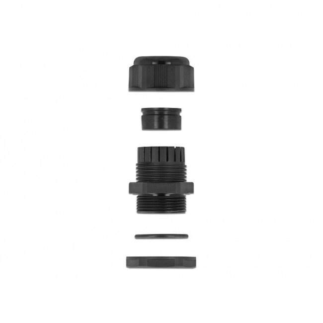 Kabelwartel voor 3 ronde kabels | PG13.5 | 3x 4 mm | IP68 | zwart | 2 stuks