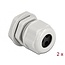Kabelwartel voor 3 ronde kabels | PG13.5 | 3x 4 mm | IP68 | grijs | 2 stuks