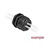Kabelwartel voor 3 ronde kabels | PG21 | 3x 6 mm | IP68 | zwart | 2 stuks