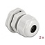 Kabelwartel voor 4 ronde kabels | PG9 | 4x 2 mm | IP68 | grijs | 2 stuks