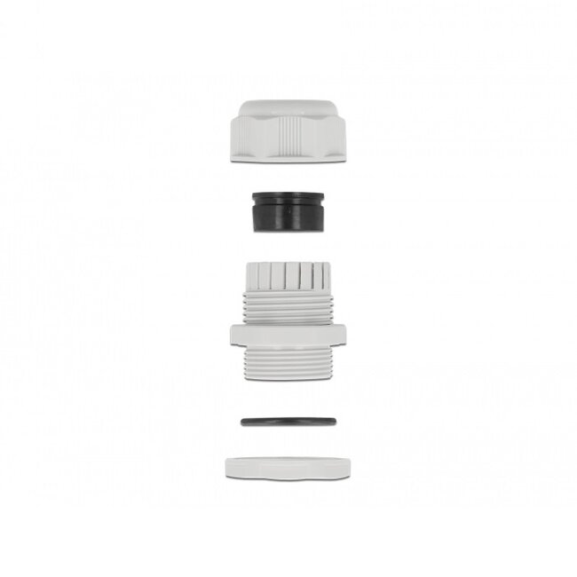 Kabelwartel voor 4 ronde kabels | PG9 | 4x 2 mm | IP68 | grijs | 2 stuks