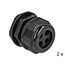 Kabelwartel voor 4 ronde kabels | PG29 | 4x 8 mm | IP68 | zwart | 2 stuks
