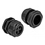Kabelwartel voor 4 ronde kabels | PG29 | 4x 8 mm | IP68 | zwart | 2 stuks