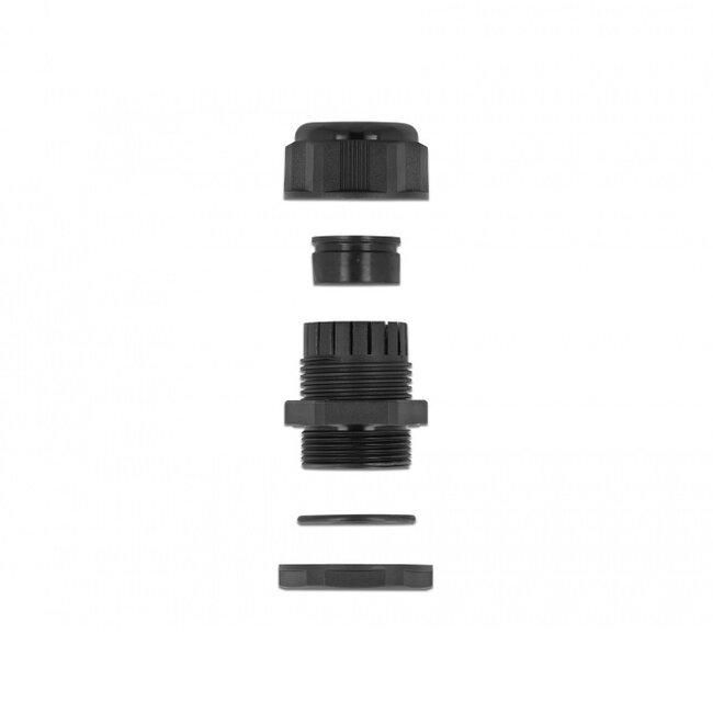 Kabelwartel voor 4 ronde kabels | PG29 | 4x 8 mm | IP68 | zwart | 2 stuks