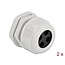 Kabelwartel voor 4 ronde kabels | PG29 | 4x 8 mm | IP68 | grijs | 2 stuks