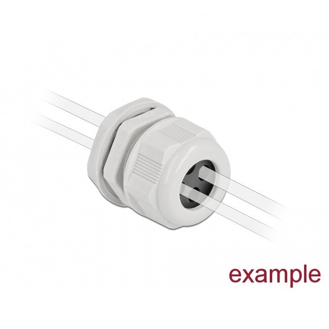 Kabelwartel voor 4 ronde kabels | PG29 | 4x 8 mm | IP68 | grijs | 2 stuks