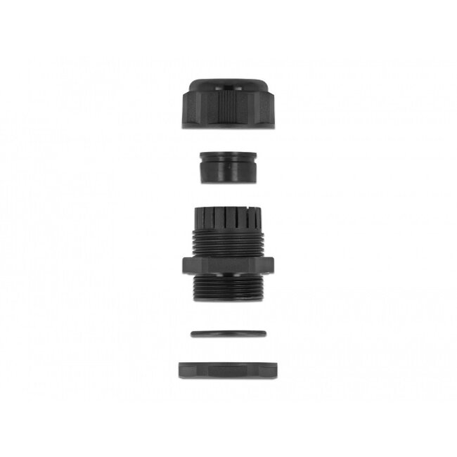 Kabelwartel voor 2 platte kabels | PG21 | 2x 8,6 x 5,0 mm (BxH) | IP68 | zwart | 2 stuks