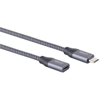 S-Impuls USB-C verlengkabel | USB3.1 10 Gbps | PD 100W | 4K 60Hz | aluminium/nylon | 1,5 meter