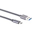 USB-C - USB-A kabel | USB3.1 10 Gbps | QC 18W | aluminium/nylon | 0,50 meter