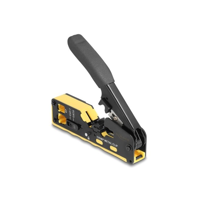 Delock Crimping Tool for 6P/8P RJ45/RJ11 plugs Cat. 5/6/7 with cutter and stripper
