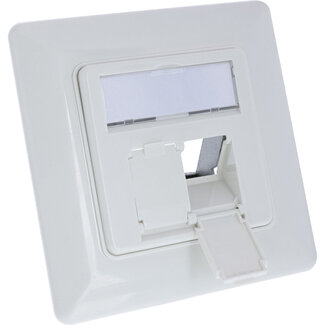 InLine® InLine® frameset voor 2x RJ45 Bu/LSA inzetstuk, Keystone SNAP-In, wit RAL9010
