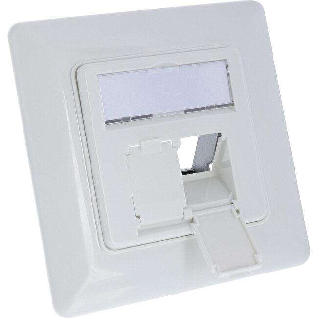 InLine® frameset voor 2x RJ45 Bu/LSA inzetstuk, Keystone SNAP-In, wit RAL9010