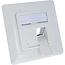 InLine® frameset voor 2x RJ45 Bu/LSA inzetstuk, Keystone SNAP-In, wit RAL9010