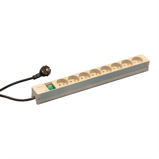 Schroff SCHROFF contactdoosstrip UTE, 8-polig, 19", met schakelaar, UTE-versie