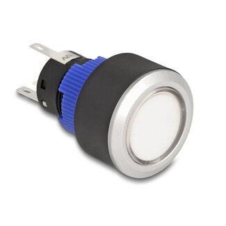 DeLOCK Delock Push Button protruding for Installation 22 mm 5 x solder connection actuator flat plastic LED white