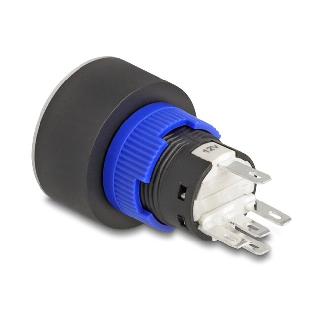 Delock Push Button protruding for Installation 22 mm 5 x solder connection actuator flat plastic LED white