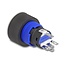 Delock Push Button protruding for Installation 22 mm 5 x solder connection actuator flat plastic LED blue