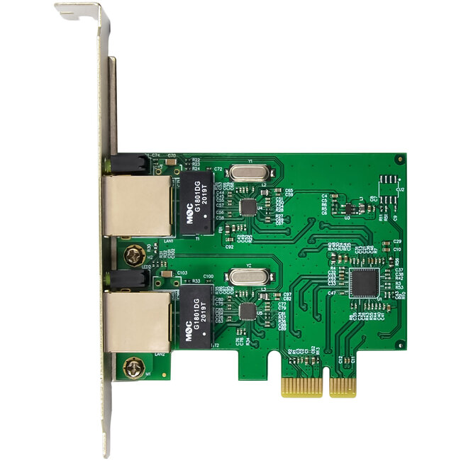 InLine® Dual Gigabit netwerkkaart, 2x RJ45 1Gb/s, PCIe x1, LP slot bracket
