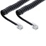 RJ10 telecom crossover spiraalkabel | zwart | 7 meter
