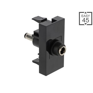 DeLOCK Delock Easy 45 Module DC 5.5 x 2.1 mm female to DC 5.5 x 2.1 mm male black