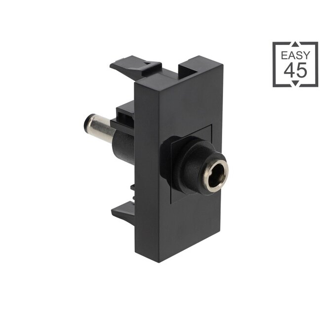 Delock Easy 45 Module DC 5.5 x 2.1 mm female to DC 5.5 x 2.1 mm male black