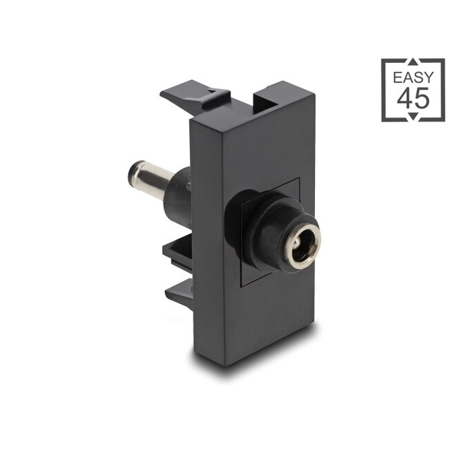 Delock Easy 45 Module DC 5.5 x 2.5 mm female to DC 5.5 x 2.1 mm male black
