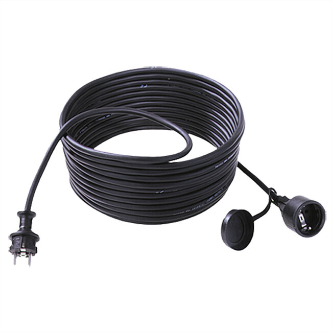 BACHMANN Verleng kabel 3G2,5mm² zwart, 10m, H07RN-F rubber/neopreen beschermcontact, zwart, 10 m