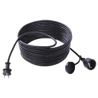 Bachmann BACHMANN Verleng kabel 3G1,5mm² zwart, 5m, H07RN-F rubber/neopreen beschermcontact , zwart, 50 m