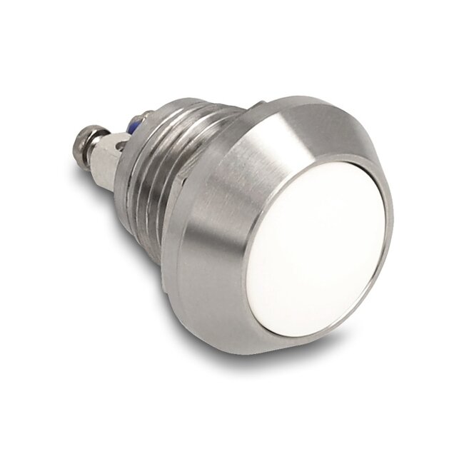 Delock Push Button for Installation 12 mm 2 x Screw Terminal white