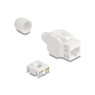 DeLOCK Delock Keystone Module RJ45 jack to LSA Cat.6A UTP 180° toolfree with cable gland