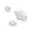 Delock Keystone Module RJ45 jack to LSA Cat.6A UTP 180° toolfree with cable gland