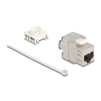 DeLOCK Delock Keystone Module slimline / shortbody RJ45 jack to LSA Cat.6A shielded 180° toolfree