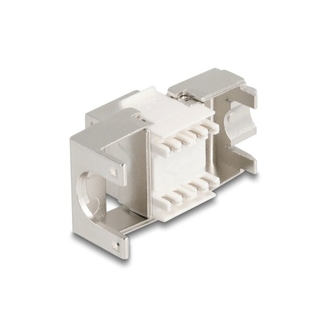 Delock Keystone Module slimline / shortbody RJ45 jack to LSA Cat.6A shielded 180° toolfree