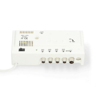 Nedis CATV-Versterker | Versterking: 20 dB | 47 - 694 MHz | Outputs: 4 | Versterkingsregelaar | Wit