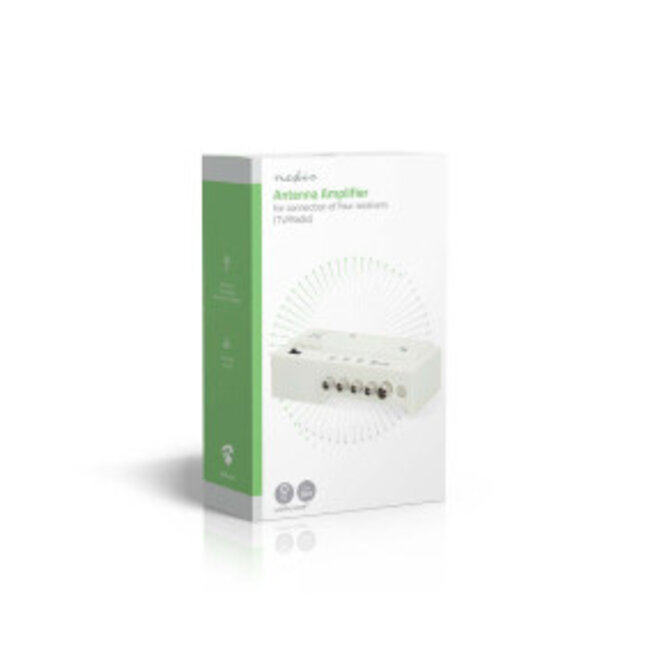 CATV-Versterker | Versterking: 20 dB | 47 - 694 MHz | Outputs: 4 | Versterkingsregelaar | Wit