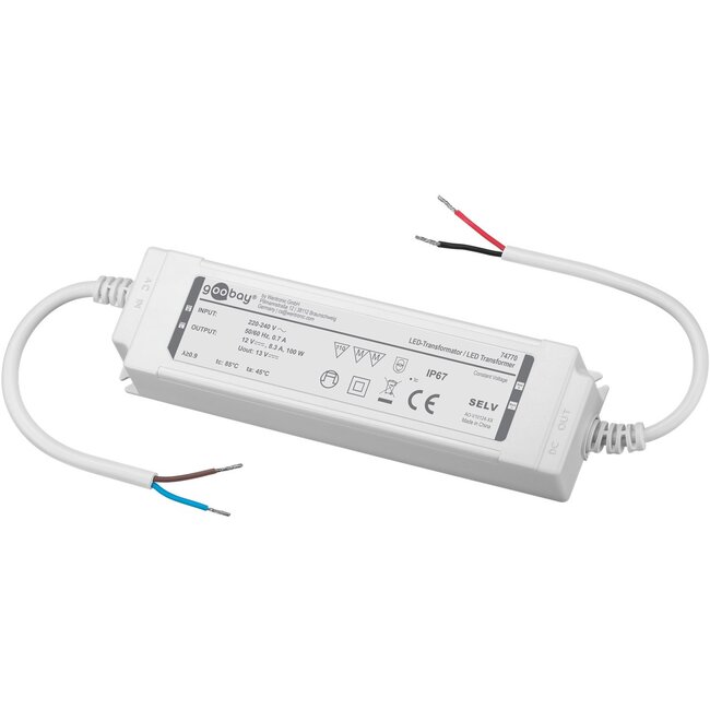 Goobay LED Transformer 12 V (DC) (DC), 100 W, IP67
