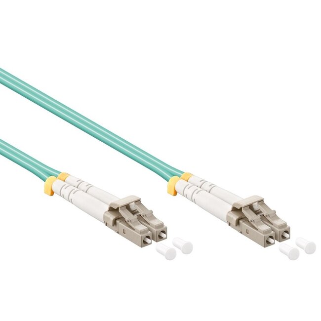 LC/UPC Duplex optical fiber kabel | OM3 | LSZH | turquoise | 0,50 meter