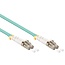 LC/UPC Duplex optical fiber kabel | OM3 | LSZH | turquoise | 1 meter