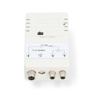Nedis CATV-Versterker | Versterking: 25 dB | 47 - 694 MHz | Outputs: 2 | Versterkingsregelaar | Wit