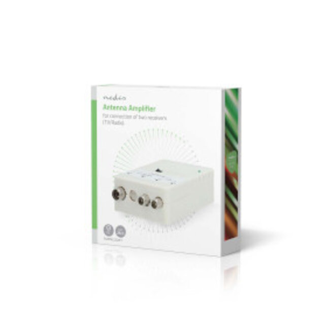 CATV-Versterker | Versterking: 25 dB | 47 - 694 MHz | Outputs: 2 | Versterkingsregelaar | Wit