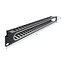 Delock 19″ 1U Cable Management Routing Panel with opening and edge protection black