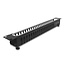 Delock 19″ 1U Cable Management Routing Panel with opening and edge protection black