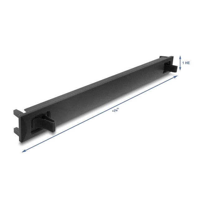 Delock 19″ 1U Blind Panel ABS plastic with snap-in function black